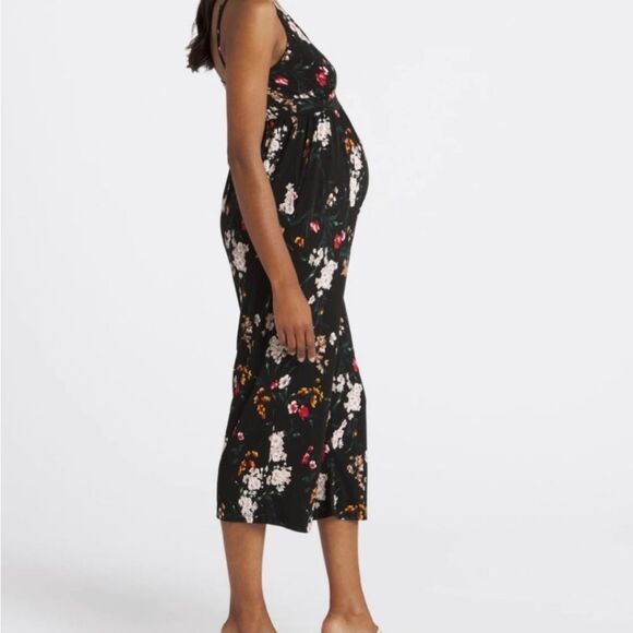 Kayleigh Rica Maternity Knit Crop Floral Jumpsuit Womens XS - Picture 2 of 14
